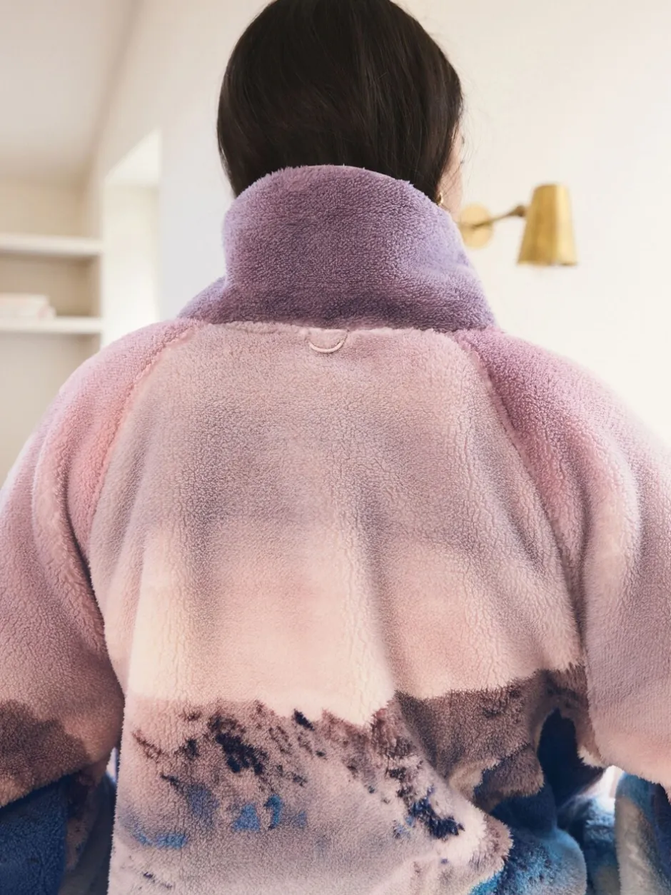Hoody's En Sweatshirts*Next - Borg fleece top met print Roze berglandschap