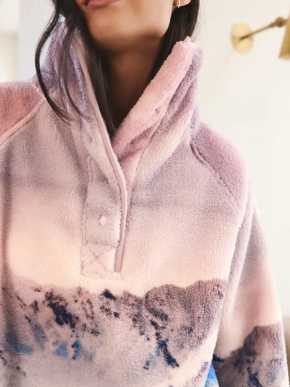 Hoody's En Sweatshirts*Next - Borg fleece top met print Roze berglandschap