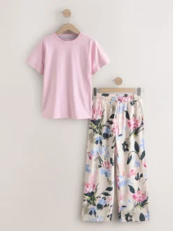 Pyjama's|Next Roze bloemen - Pyjama met korte mouwen
