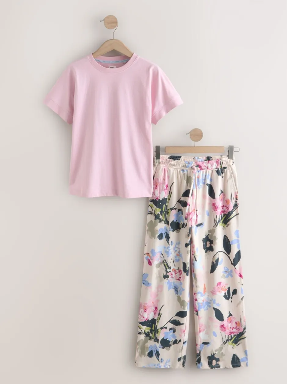Pyjama's|Next Roze bloemen - Pyjama met korte mouwen