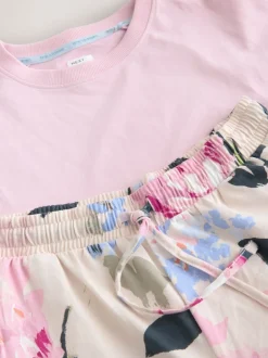 Pyjama's|Next Roze bloemen - Pyjama met korte mouwen