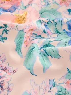 Badkleding*Next - Scallop Edge Swimsuit (3-16yrs) Roze bloemen