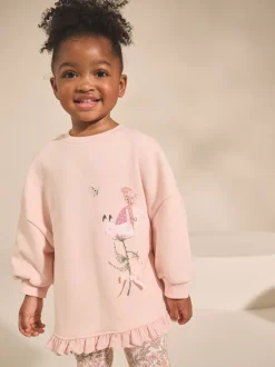 Sets En Combisets|Truien En Breisels*Next - Set met sweatshirt en legging met ruches aan de zoom (3mnd-7jr) Roze bloemenfee