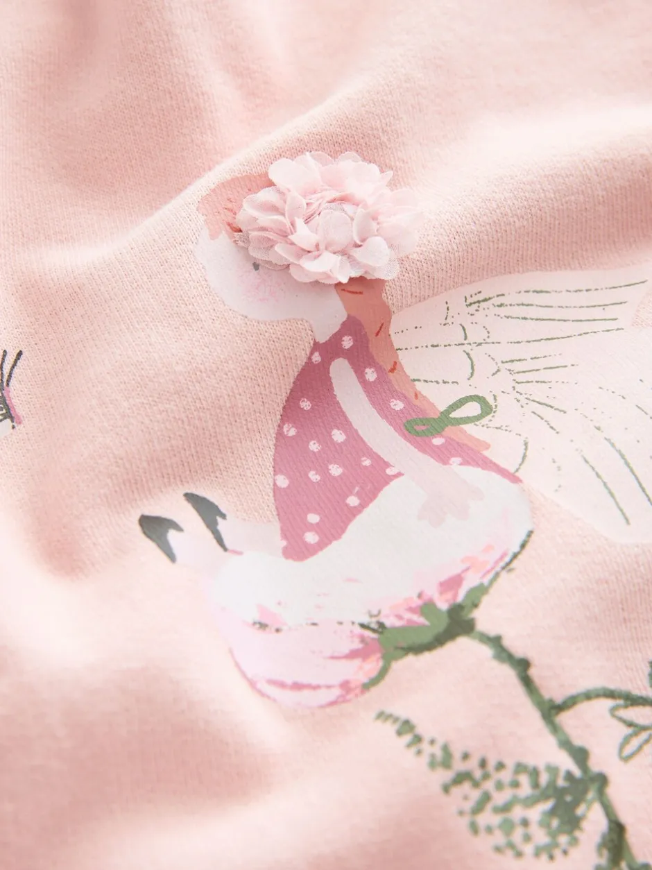Sets En Combisets|Truien En Breisels*Next - Set met sweatshirt en legging met ruches aan de zoom (3mnd-7jr) Roze bloemenfee