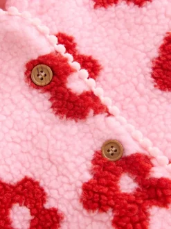 Jassen, Jacks En Kinderwagenpakjes|Jassen En Jacks|Next Roze bloemenprint over het geheel - Borg babyjack met capuchon (0mnd-2jr)