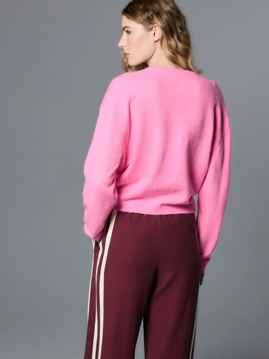 Gebreide Kleding*Next Roze bloemetjes - Gebreid vest met ronde hals