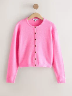 Gebreide Kleding*Next Roze bloemetjes - Gebreid vest met ronde hals
