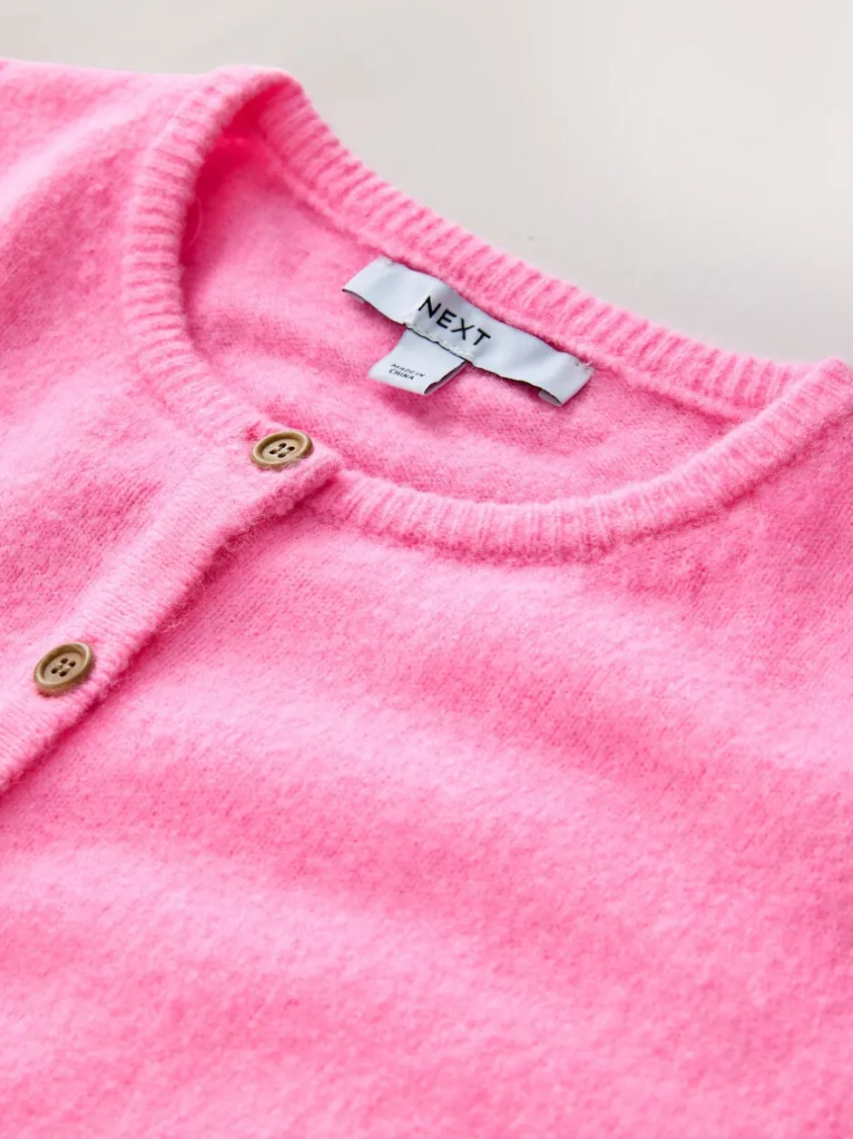 Gebreide Kleding*Next Roze bloemetjes - Gebreid vest met ronde hals