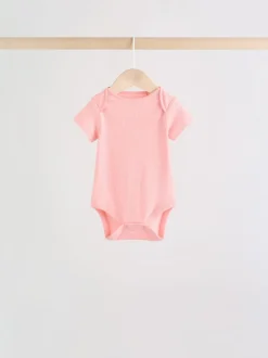 Rompertjes En Hemdjes*Next Roze bloemetjes - Set van 5 babyrompertjes met korte mouwen