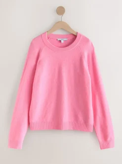 Gebreide Kleding|Next Roze bloemetjes - Superzachte trui met ronde hals en lange mouwen