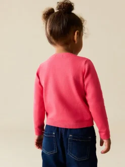Gebreide Kleding|Next Roze bloemetjes - Vest (3 mnd-10 jr)