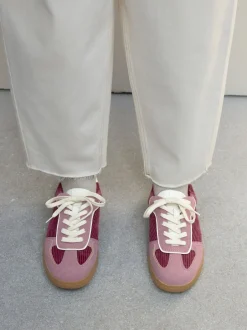 Sneakers*Next Roze corduroy - Forever Comfort® vetersneakers