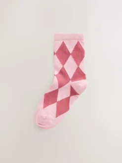 Sokken En Panty's|Sokken En Panty's*Next Roze en rood - 3 paar katoenrijke enkelsokken