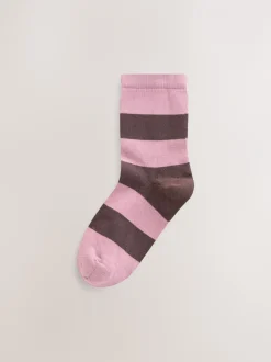 Sokken En Panty's|Sokken En Panty's*Next Roze en rood - 3 paar katoenrijke enkelsokken