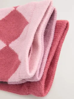 Sokken En Panty's|Sokken En Panty's*Next Roze en rood - 3 paar katoenrijke enkelsokken