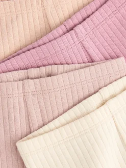 Multipacks|Broeken En Leggings|Next Roze geribbeld - Verpakking van 4 babyleggings (0 mnd -2 jr)