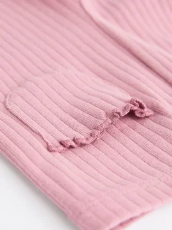 Multipacks|Broeken En Leggings|Next Roze geribbeld - Verpakking van 4 babyleggings (0 mnd -2 jr)