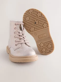Boots|Next - Enkellaarzen met vetersluiting Roze glinstering