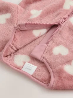 Babypakjes En Babypyjama's|Next - Fleece babypyjama Roze hartenprint