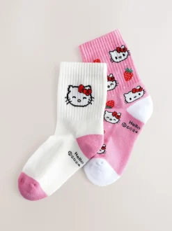 Sokken En Panty's*Next Roze Hello Kitty - 2 Paar enkelsokken met hoog katoengehalte
