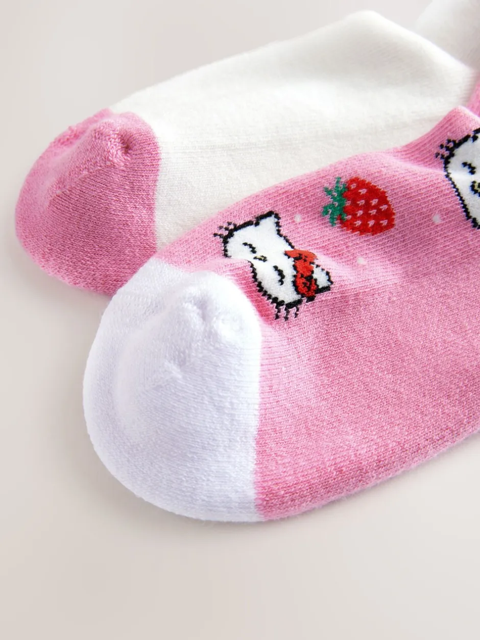 Sokken En Panty's*Next Roze Hello Kitty - 2 Paar enkelsokken met hoog katoengehalte
