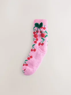 Sokken En Panty's*Next - 1 Paar grofgebreide pantoffelsokken Roze kersen