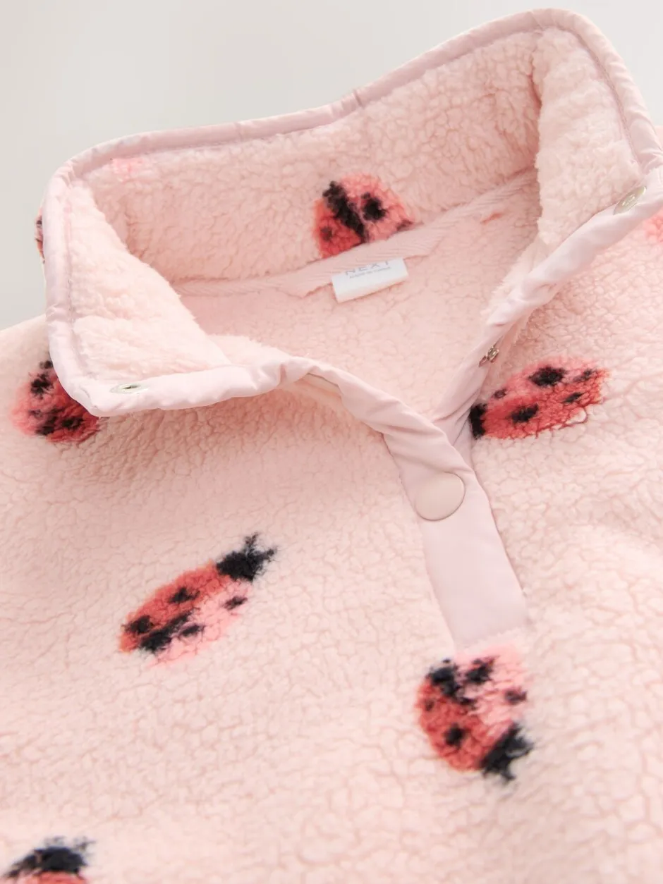 Truien En Breisels|Jassen, Jacks En Kinderwagenpakjes|Next - Half Popper Fleece (3mnd -7jr) Roze lieveheersbeestje