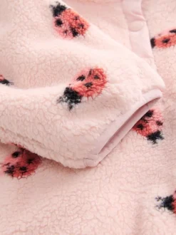Truien En Breisels|Jassen, Jacks En Kinderwagenpakjes|Next - Half Popper Fleece (3mnd -7jr) Roze lieveheersbeestje
