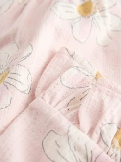 Broeken En Leggings*Next Roze met bloemenprint - Wide Leg Frill Trousers (3mths-7yrs)