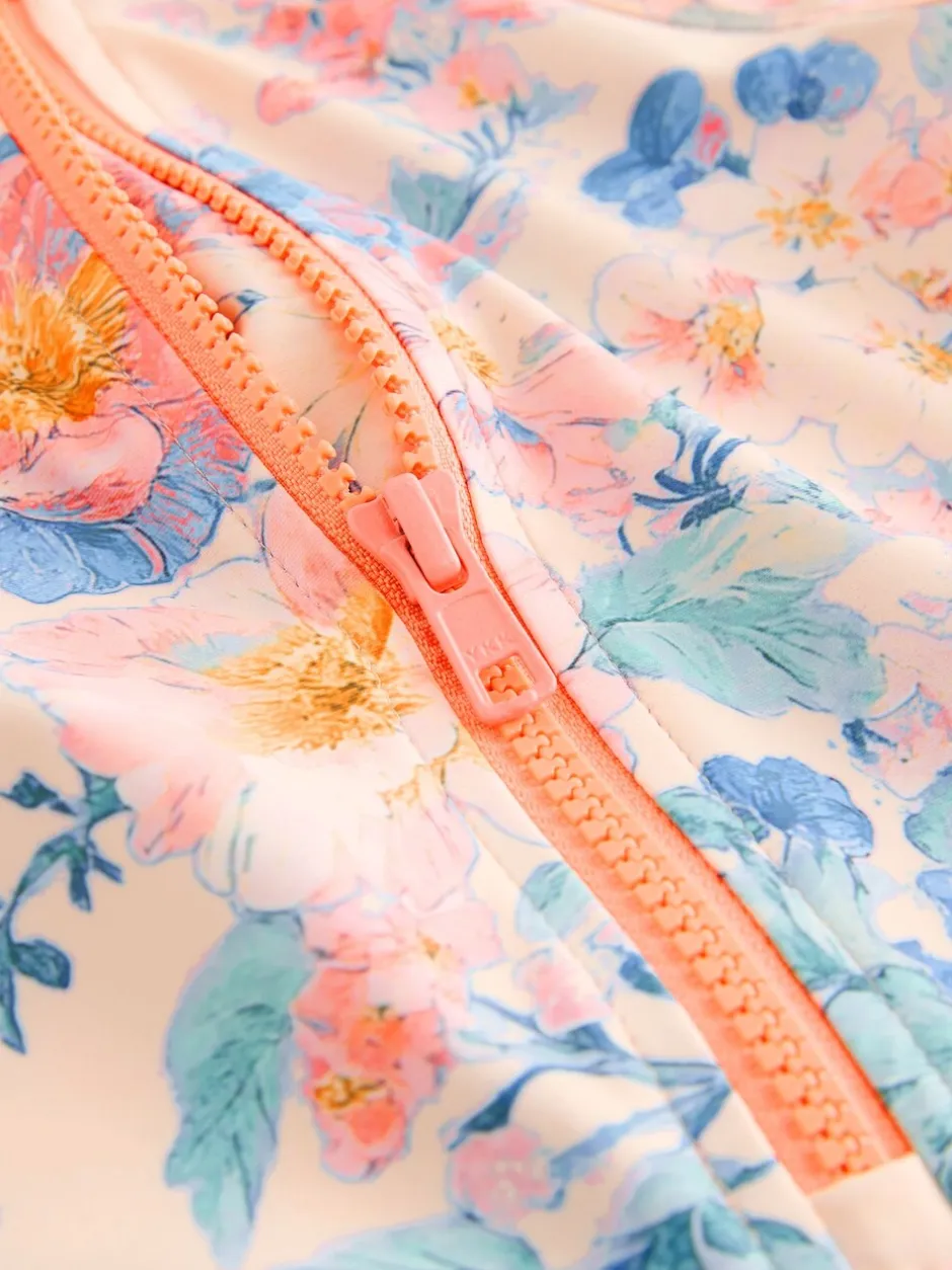 Badkleding|Badkleding|Next Roze met bloemenprint - Zonbeschermend badpak (3 mnd-10 jr)