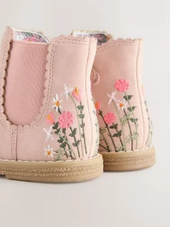 Boots|Next - Chelsea enkellaars Roze met borduursel
