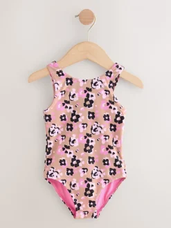 Badkleding|Badkleding*Next - Badpak (3 mnd-7 jr) Roze met dierenprint
