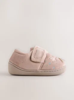 Pantoffels|Next - Gezellige pantoffels met voering en omgevende zool Roze met eenhoornprint