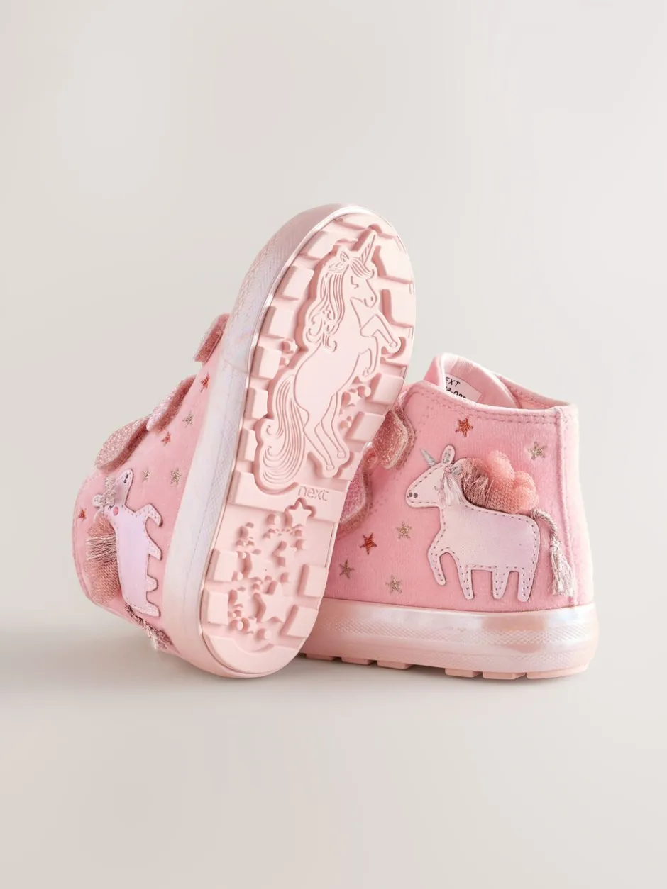 Gelegenheidskleding|Sneakers|Next Roze met eenhoornprint - Hoge Touch Fastening sportschoenen