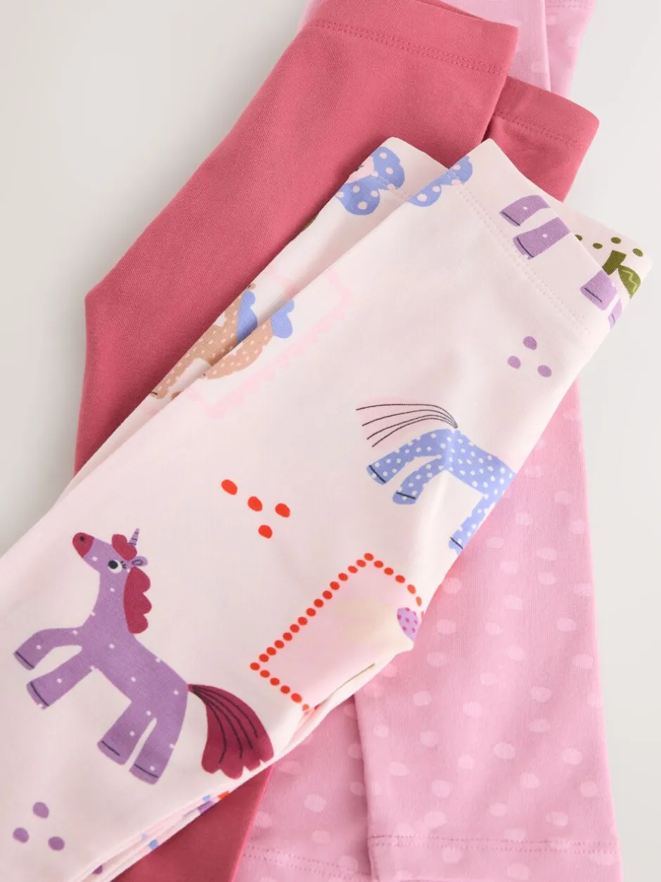 Broeken En Leggings*Next - Verpakking van 3 leggings (3 mnd-7 jr) Roze met eenhoornprint