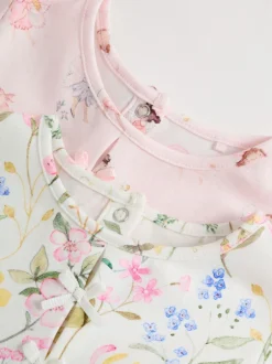 Gelegenheidskleding|Jurken*Next - Baby Short Sleeve Dress 2 Pack (0mths-3yrs) Roze met elfjes
