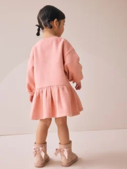 Gelegenheidskleding|Jurken*Next Roze met elfjes - Sweaterjurk met verlaagde taille (3mnd-7jr)