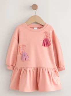Gelegenheidskleding|Jurken*Next Roze met elfjes - Sweaterjurk met verlaagde taille (3mnd-7jr)