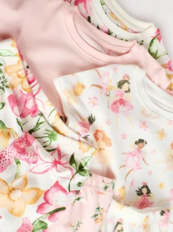 Nachtkleding En Pyjama's|Pyjama's|Next - Verpakking van 3 korte pyjama's (9mnd -10jr) Roze met elfjes