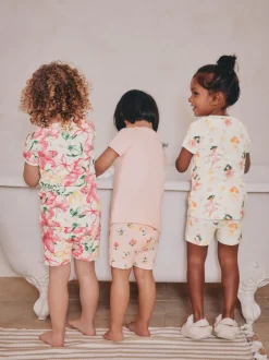 Nachtkleding En Pyjama's|Pyjama's|Next - Verpakking van 3 korte pyjama's (9mnd -10jr) Roze met elfjes