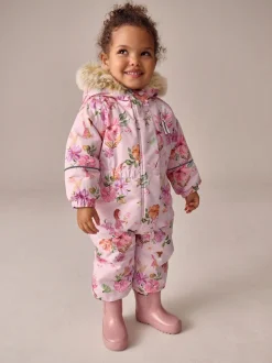 Jassen, Jacks En Kinderwagenpakjes|Jassen En Jacks*Next - Waterdicht sneeuwpak met print (3mnd-7jr) Roze met elfjes