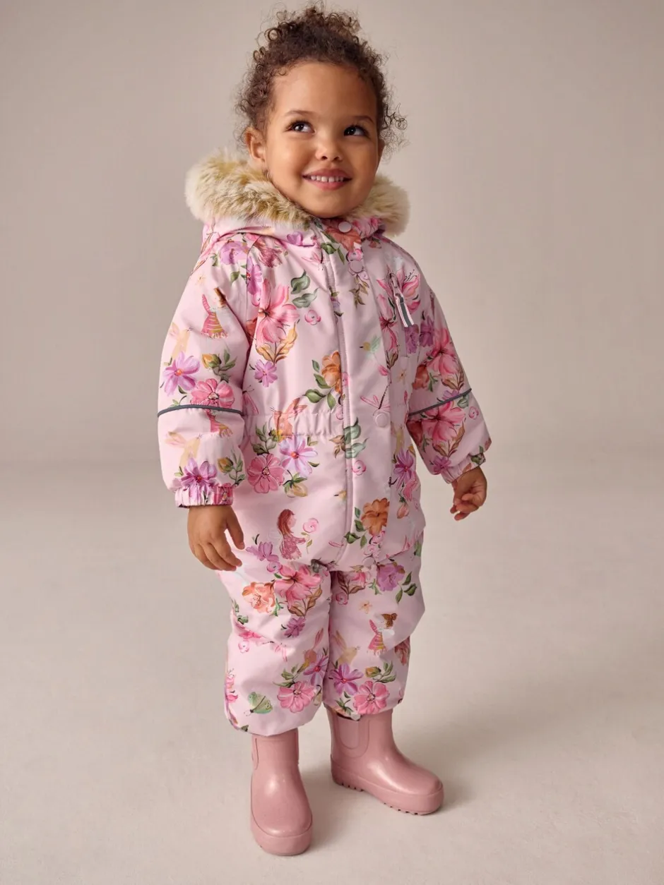 Jassen, Jacks En Kinderwagenpakjes|Jassen En Jacks*Next - Waterdicht sneeuwpak met print (3mnd-7jr) Roze met elfjes