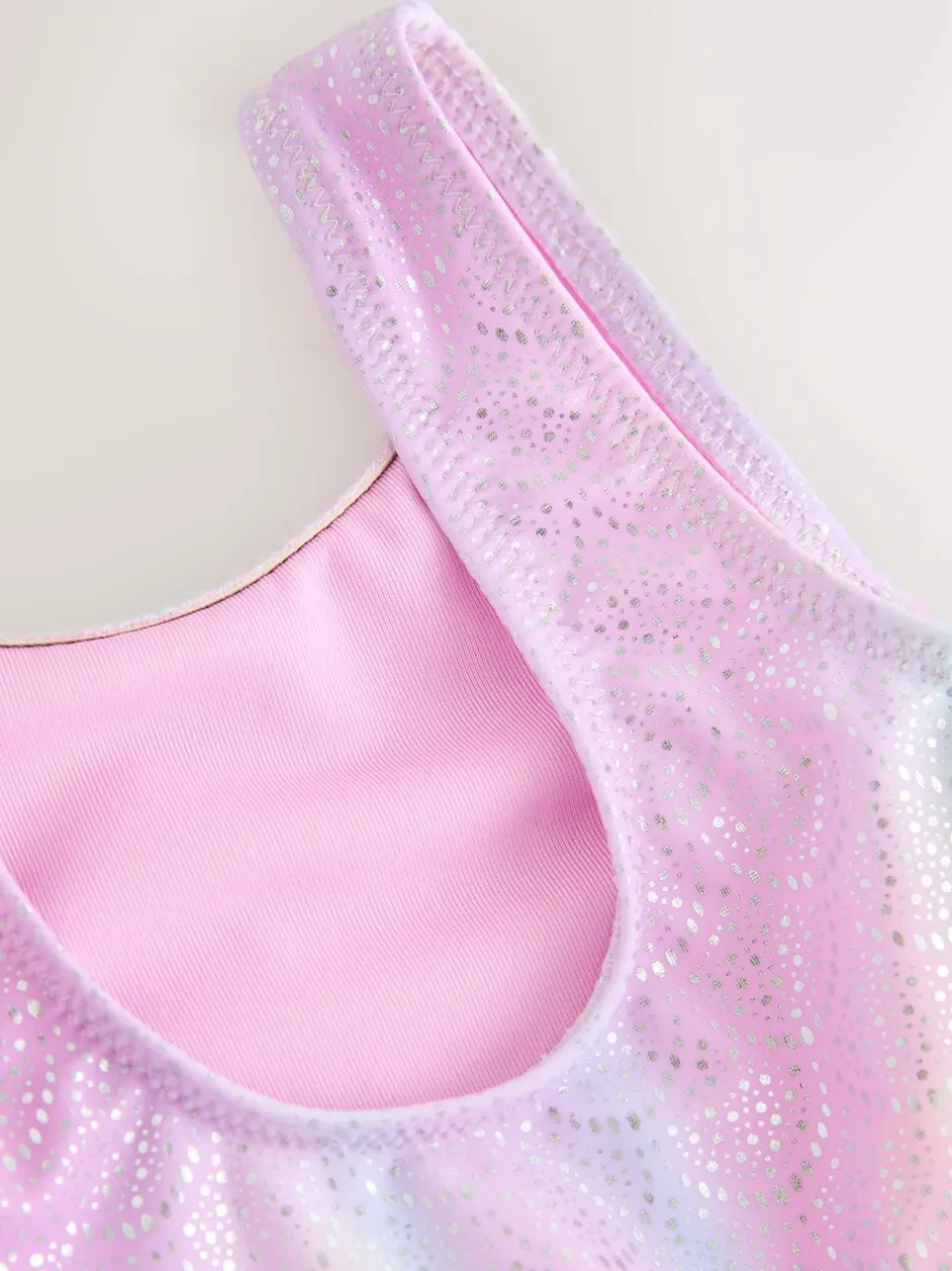 Badkleding|Badkleding*Next Roze met folieprint - Mesh Tutu Swimsuit (3mths-7yrs)