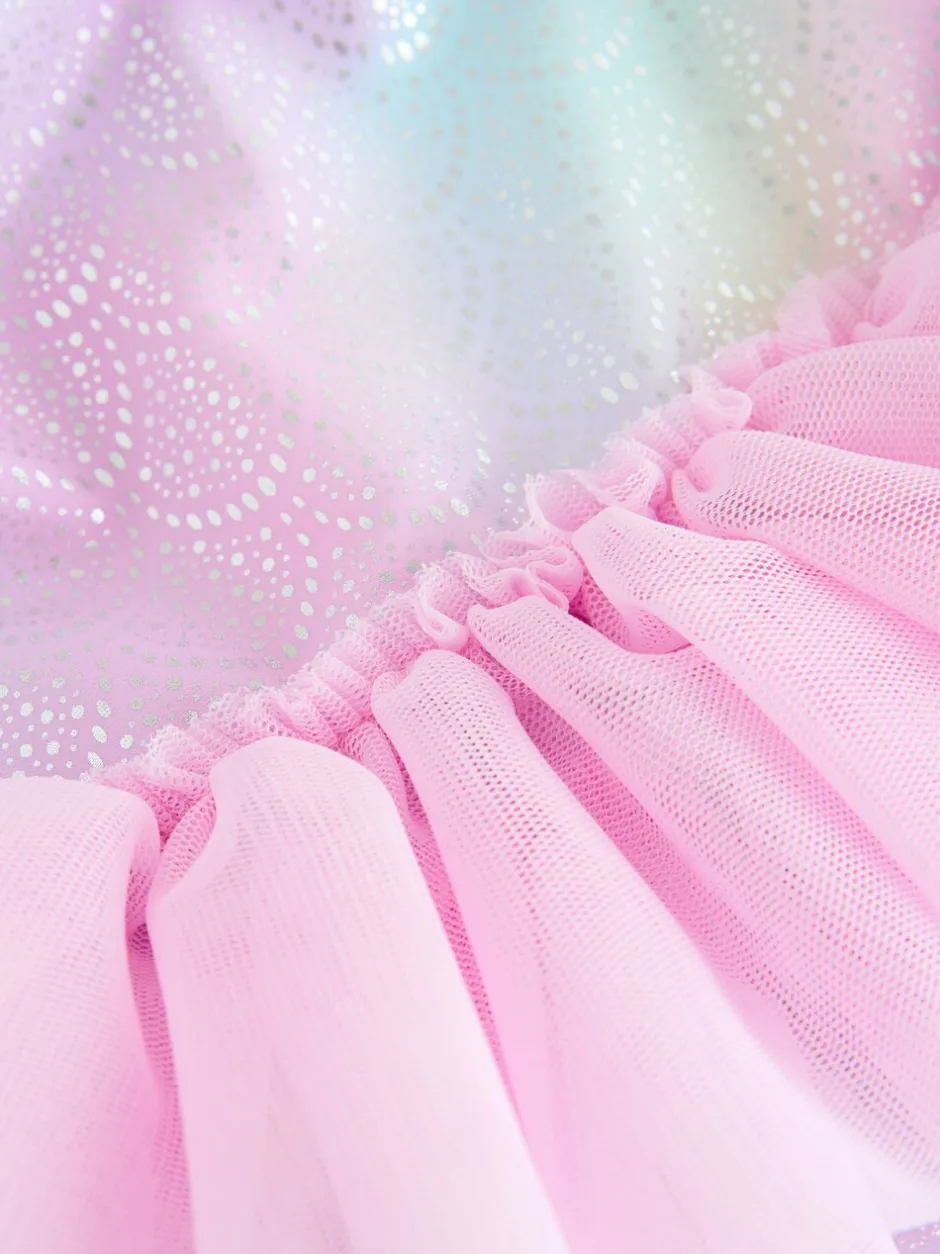 Badkleding|Badkleding*Next Roze met folieprint - Mesh Tutu Swimsuit (3mths-7yrs)