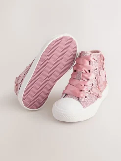 Sneakers|Next - Hoge sneakers Roze met glittervlinderprint