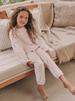 Nachtkleding En Pyjama's|Pyjama's*Next Roze met hart van lovertjes - Behaaglijke fleece pyjama (9 mnd-16 jr)
