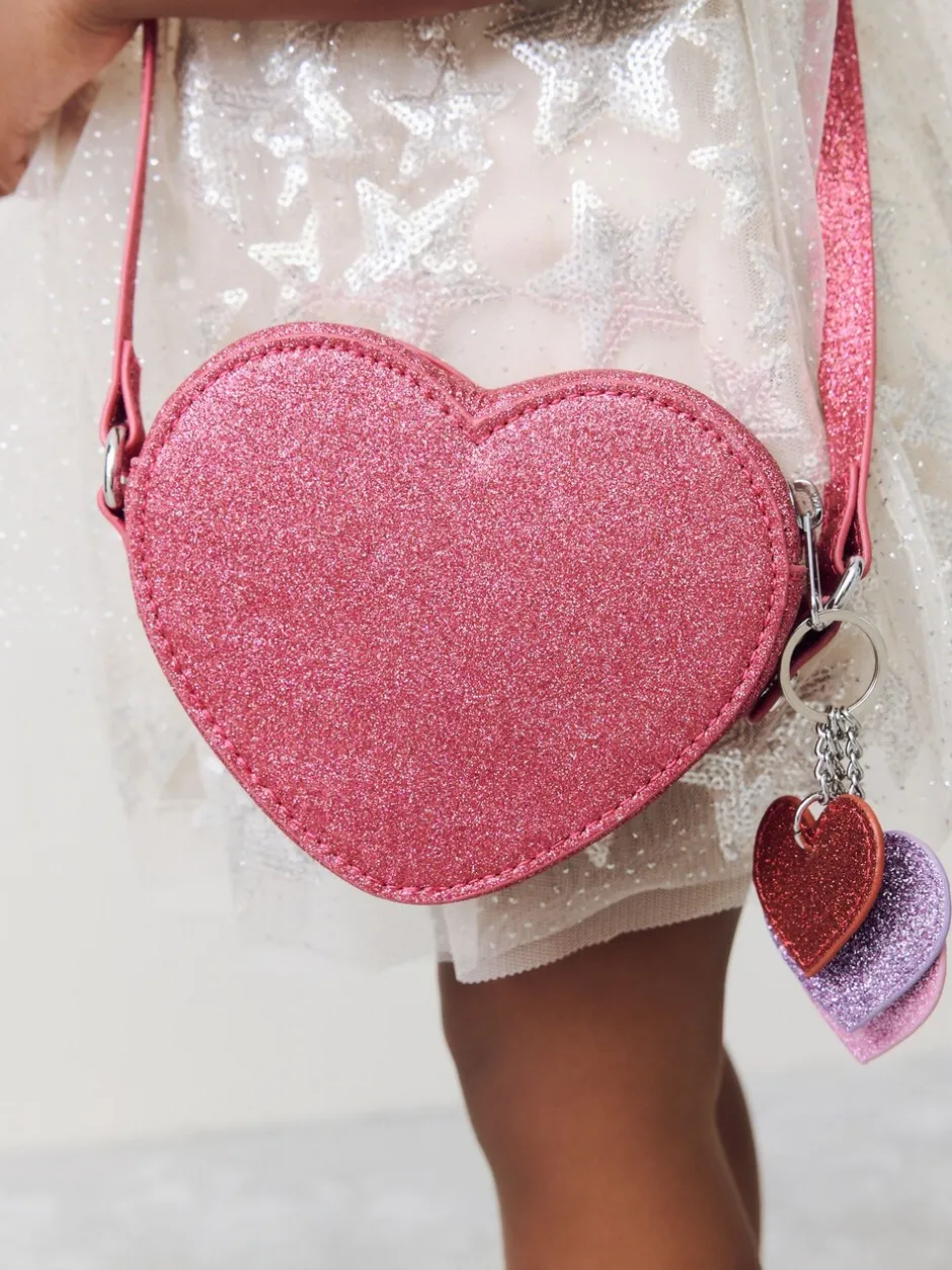 Tassen*Next Roze met hartjesprint - Cross Body Nolvetly Heart Party Bag