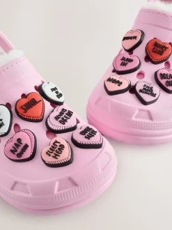 Pantoffels*Next - Pantoffelklompen Roze met hartjesprint