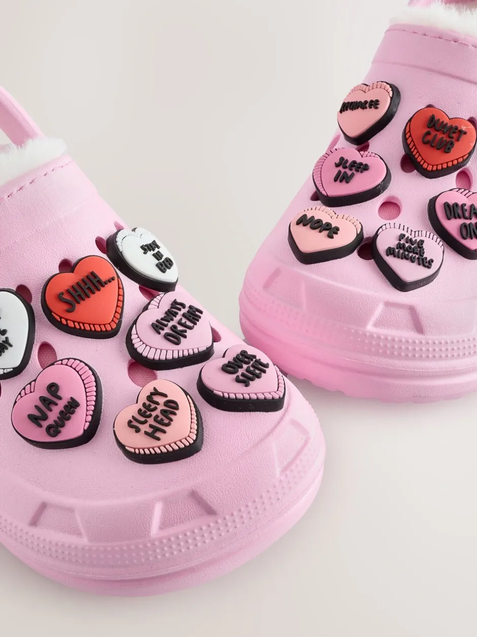 Pantoffels*Next - Pantoffelklompen Roze met hartjesprint