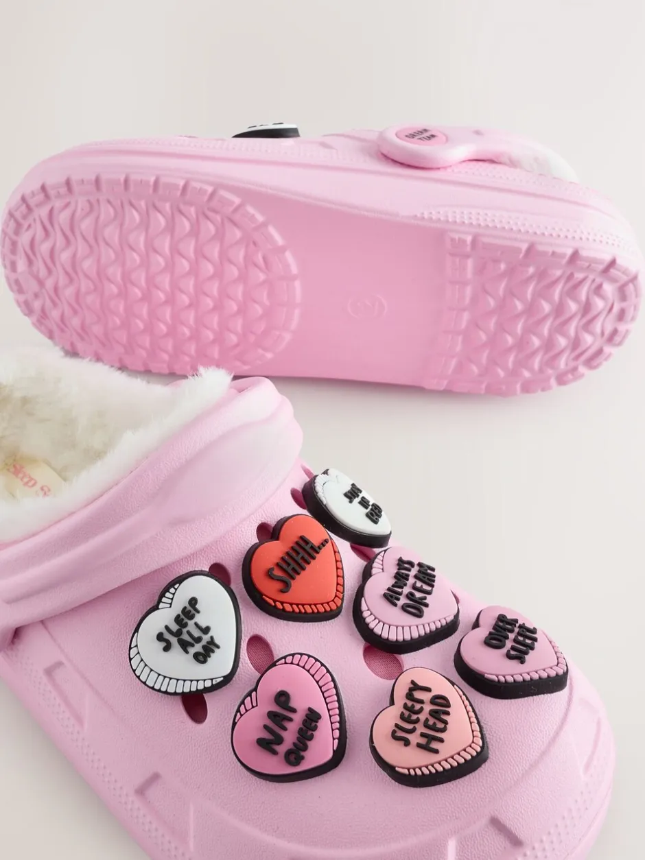 Pantoffels*Next - Pantoffelklompen Roze met hartjesprint